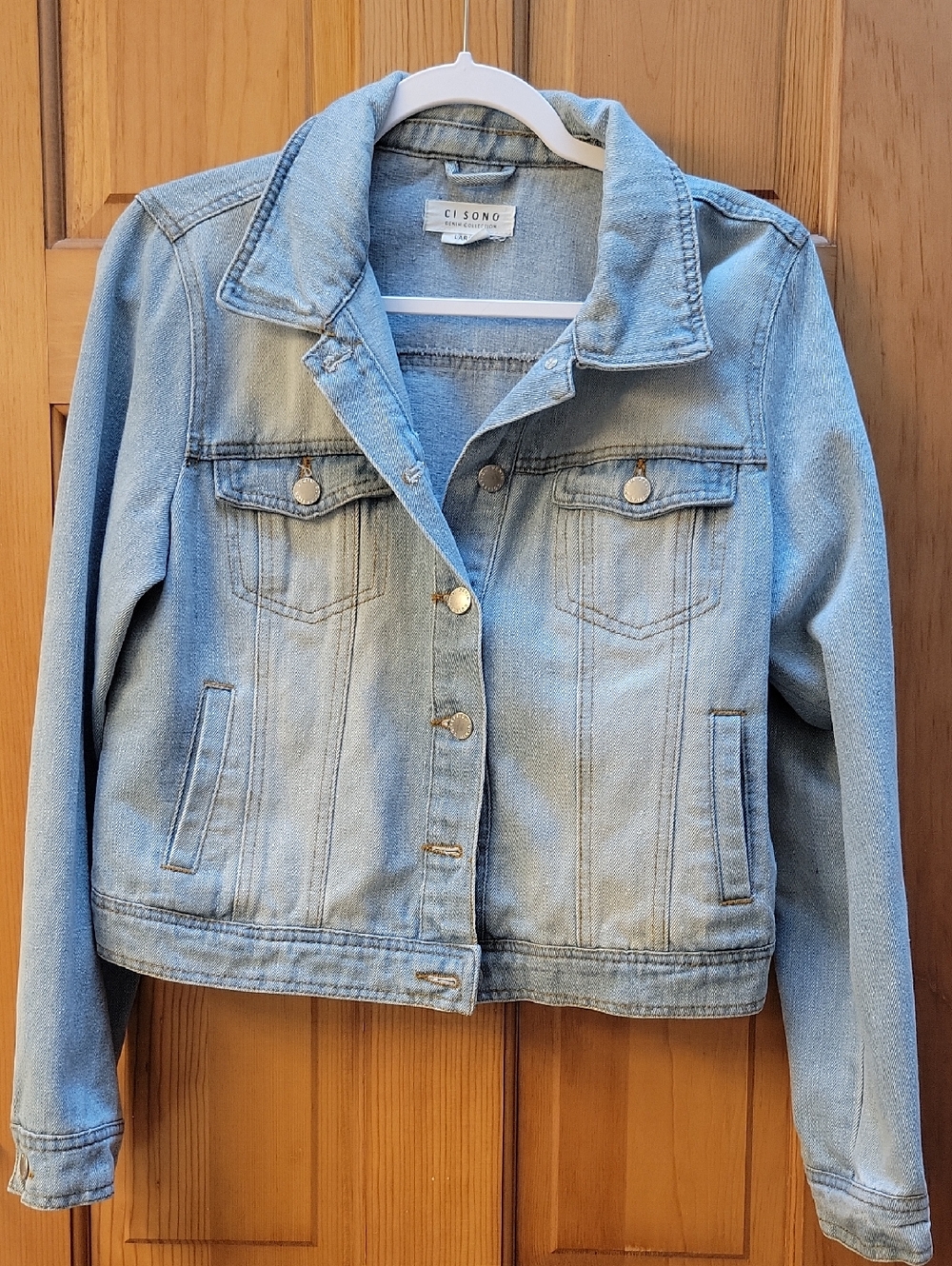 CI SONO Light Blue Denim Jean Jacket - Classic Button-Front